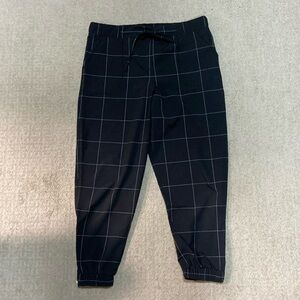 Black Windowpane Albion Fit Jetsetters with Silver Zipper Accents